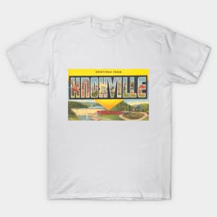 Greetings from Knoxville Tennessee, Vintage Large Letter Postcard T-Shirt